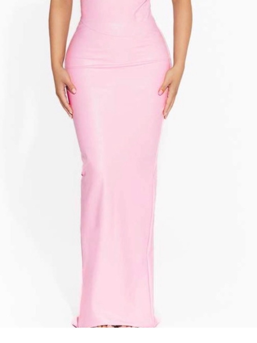 Faux leather Pink Maxi Skirt